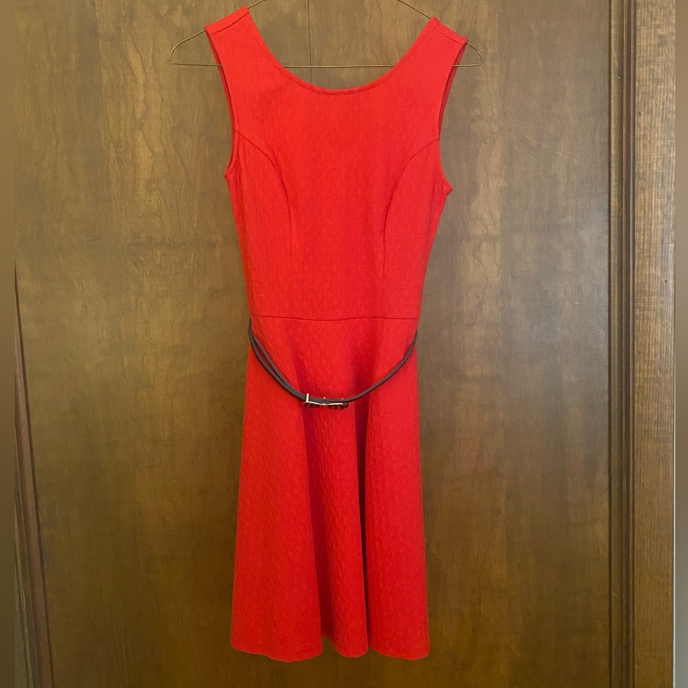 red dress with bow belt